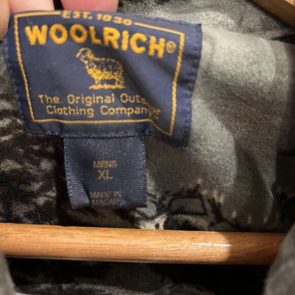 Woolrich Outdoorsman XL Shirt Elk Stag Print Button Up Hunting Green VTG - Picture 3 of 6